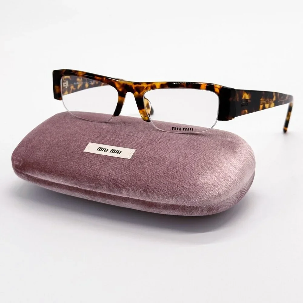 NEW MIU MIU EYEGLASSES MUB07S 14L08N HAVANA WOMEN MU B07S SMU B07